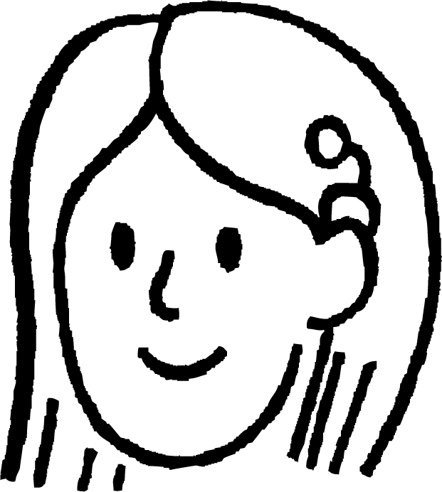 a black and white drawing of a girl's head with a hairdow on it's head