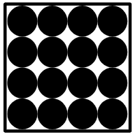 a black and white picture of a square with circles on it and a square with dots on the bottom of it