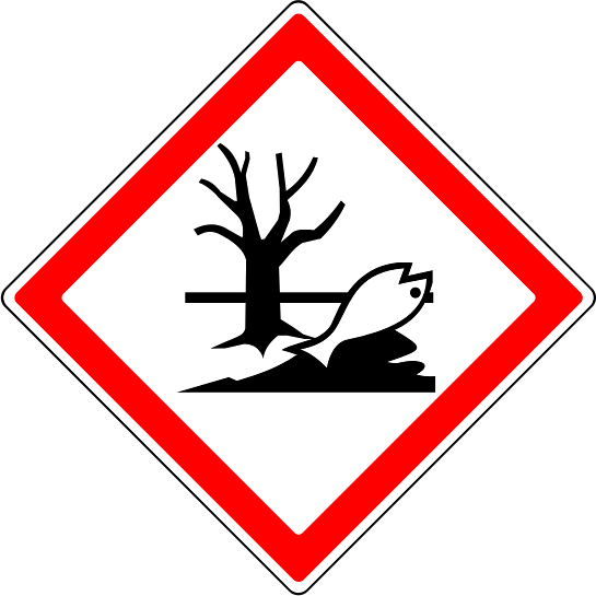 a red and white sign with a picture of a tree and a bird in the middle of the sign