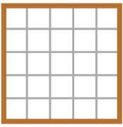 a picture of a window with a grid on the outside of it and a window pane on the inside of it