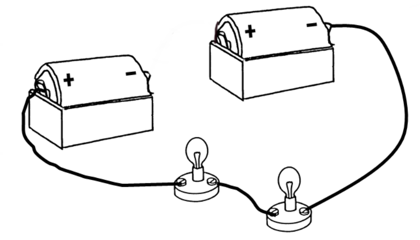 a drawing of two electrical devices connected to one another with wires attached to the back of the device and the front of the device connected to the back of the device