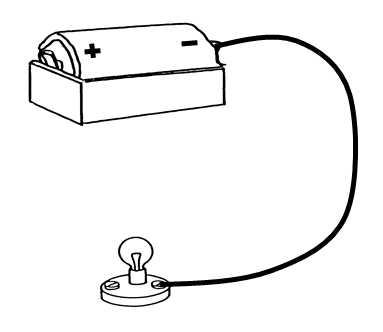 a black and white drawing of a light bulb attached to a light switch with a cord connected to it