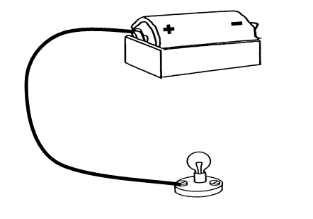 a black and white drawing of a light bulb attached to a wall light with a cord attached to it